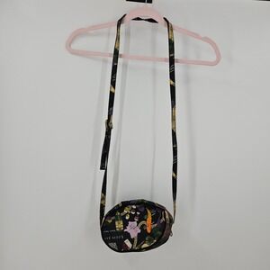 Vintage Y2K Nicole Miller Fanny Pack Crossbody Bag Black French Wine Print Oval